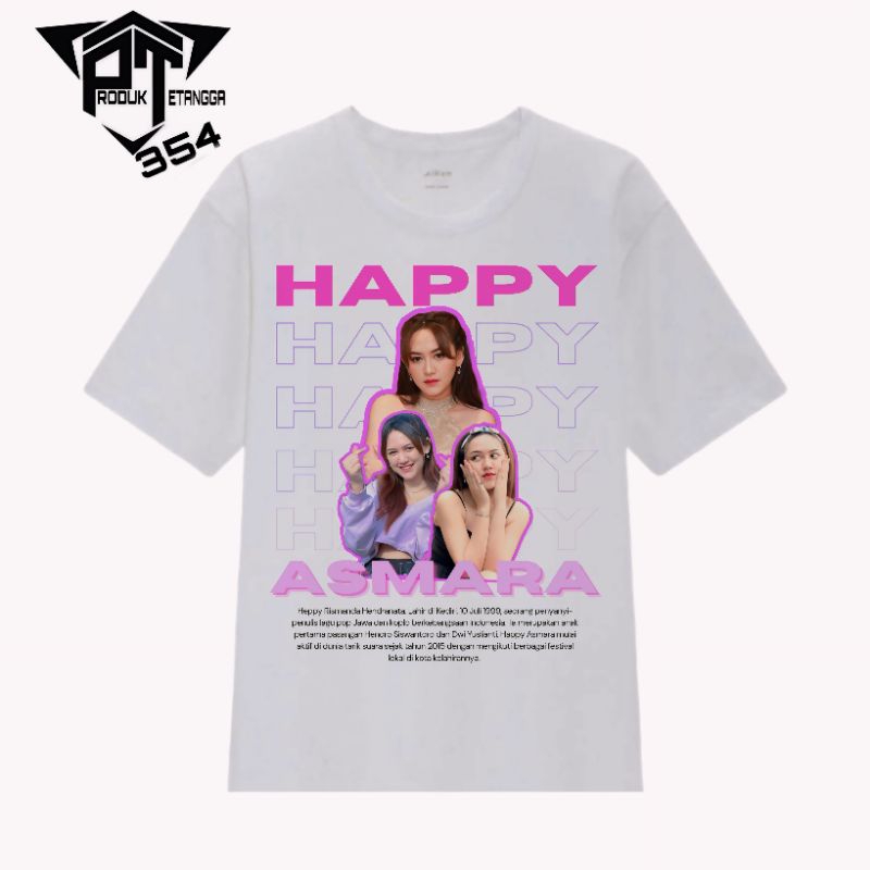 KAOS BAJU HAPPY ASMARA - TSHIRT PENYANYI DANGDUT JAWA - HITAM | PUTIH PRIA WANITA DEWASA 24S