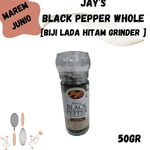 

Jays Black Pepper Whole Biji Lada Hitam Grinder 50 Gr