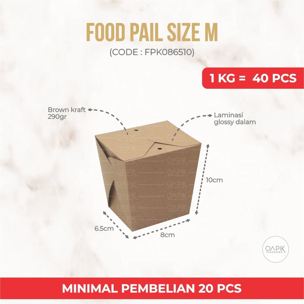 

FOOD PAIL M, Kemasan Makanan, Packaging Makanan, Dus Makanan, Dus Snack, Dus Kue