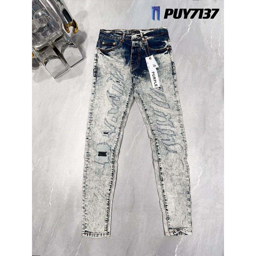 Jeans Pria Robek Putih Yang Dipersonalisasi Retro Kasual Fashion Merek Trendi Eropa dan Amerika