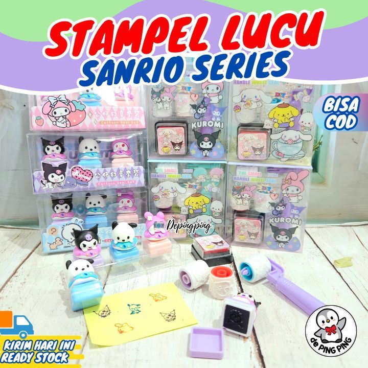 

Stamp cat/ Stampel Sanrio/ Cap Sanrio/Stamp Sanrio Lucu 1pack isi 3