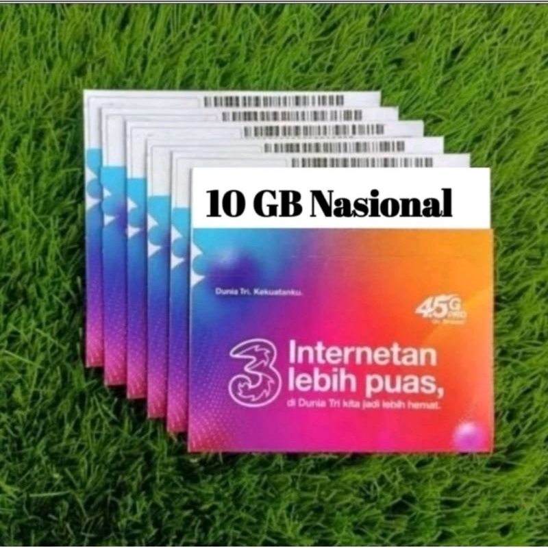 Kartu Perdana Kouta TRI 10GB Nasional 30hari