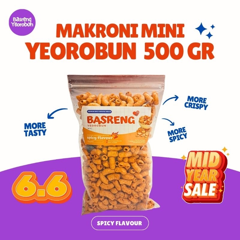 

MAKRONI MINI PEDAS 500 GR (MAKRONI MINI YEOROBUN) KHAS TASIKMALAYA