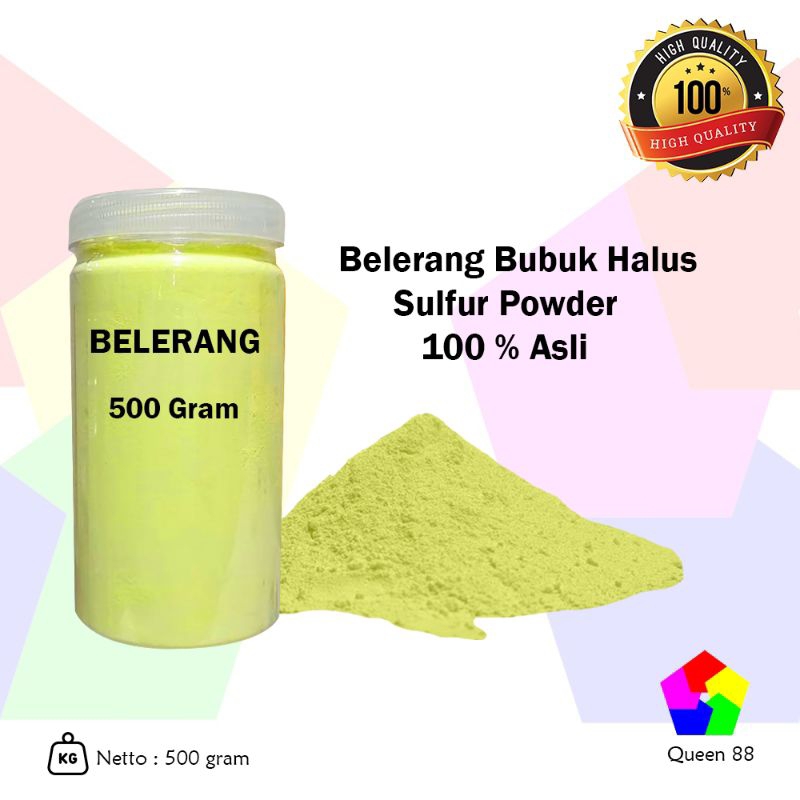 Belerang Bubuk Halus 500 gram / Sulfur Powder 500gram / Belerang Murni 500gram / Murni 99.8 % / Bele