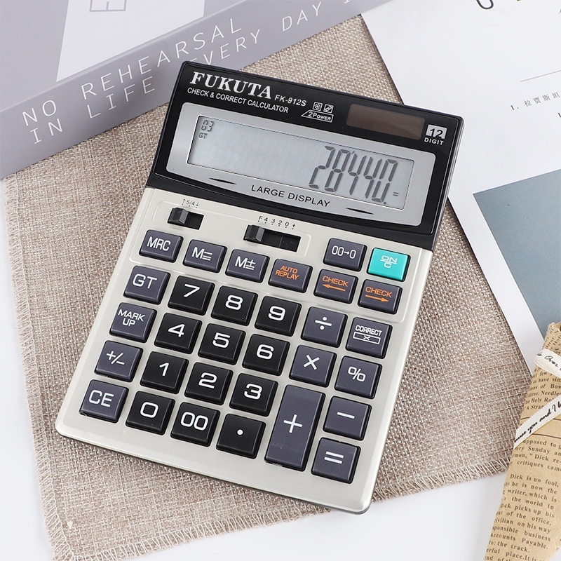 

CITIZEN Kalkulator 12 Digit / Kalkulator Electronik / Kakulator Dagang Besar / Alat Hitung / Calculator Check FUKUTA