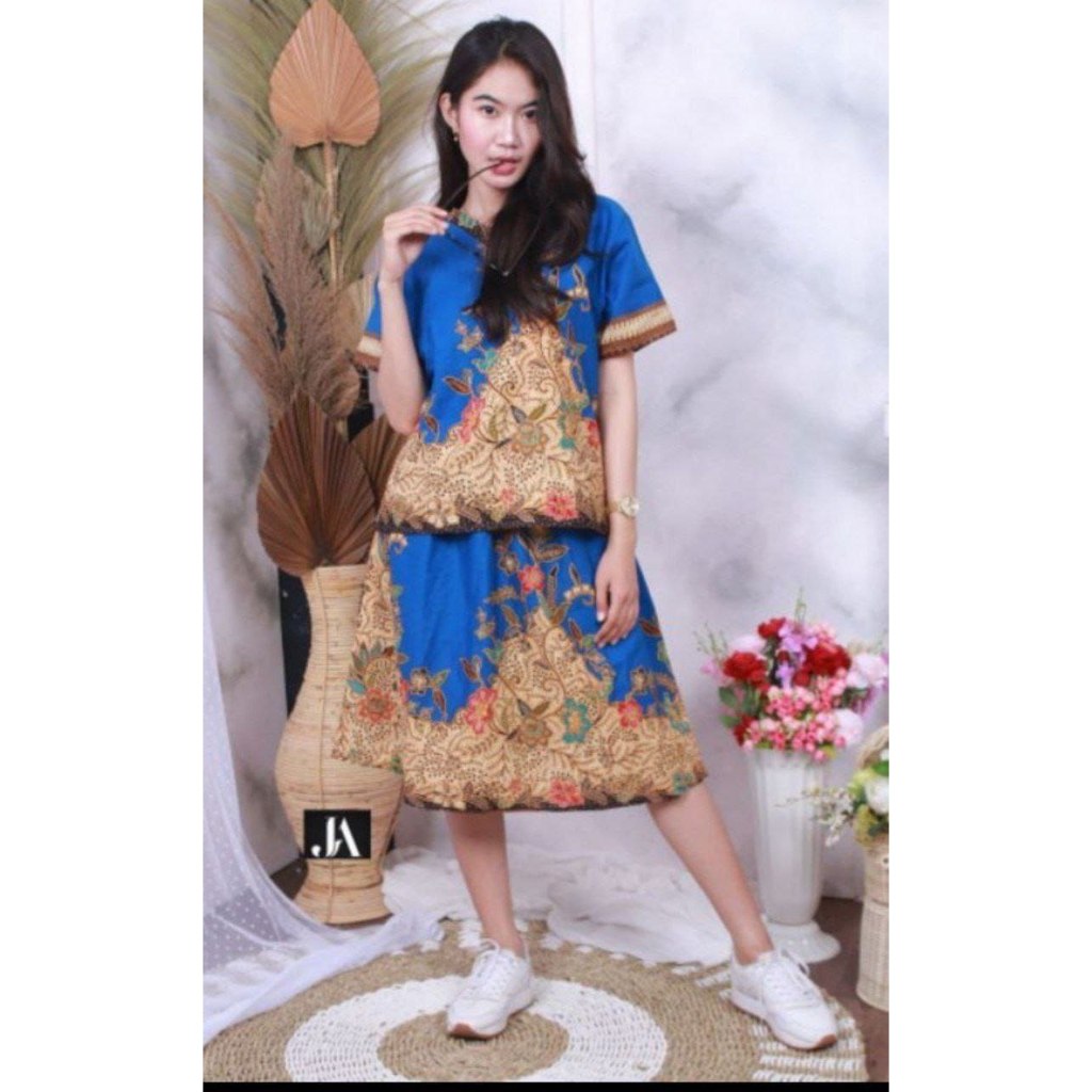 Fairyrozi Batik One Set Rok Pendek Setelan Santai Wanita Damarwulan Premium Allsize