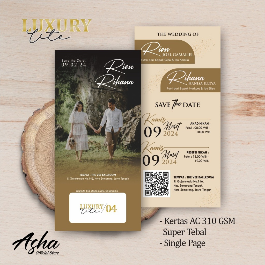 UNDANGAN PERNIKAHAN CUSTOM LUXURY LITE - UNDANGAN PERNIKAHAN AESTHETIC GOPEK LITE COLOUR