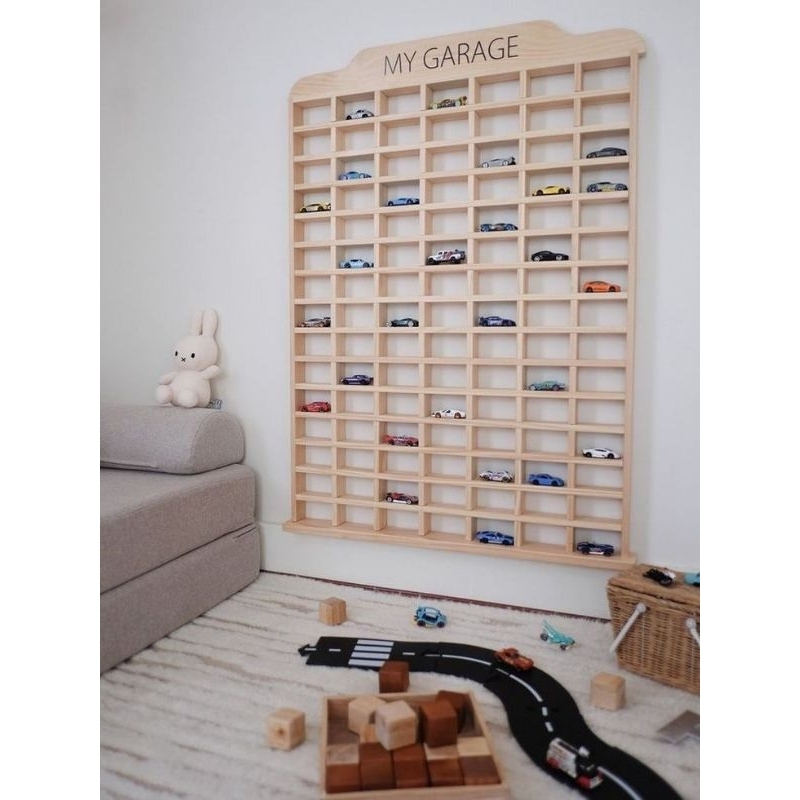 Rak Hotwheels isi 90 kayu Rak mobil mobilan Rak Hotwheels aesthetic