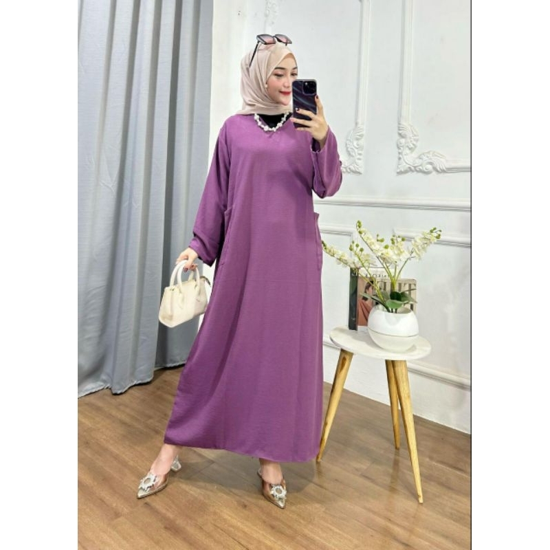 DRES ALUBA / DRES CRINGKLE / GAMIS VIRAL /DRES VIRAL / RACUN SHOPEE