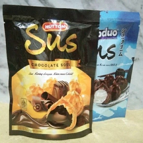 

Soes Kering isi krim coklat dan sus vanilla kemasan Pouch 35 gr/Bingkisan Pesta Ulang Tahun