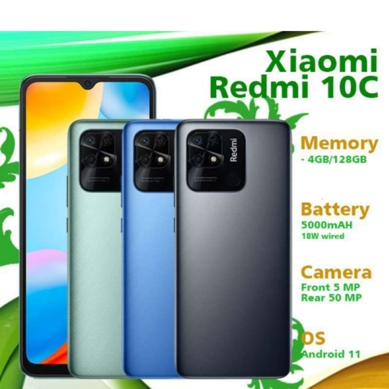 Hp Xiaomi Redmi 10C 4/128 GB - ( Redmi 10 C 4GB + 128GB ) Garansi Resmi