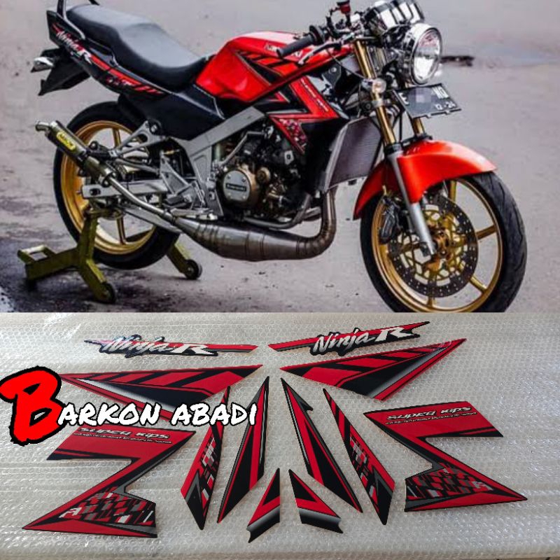 stiker striping NINJA R tahun 2014 2015 warna merah
