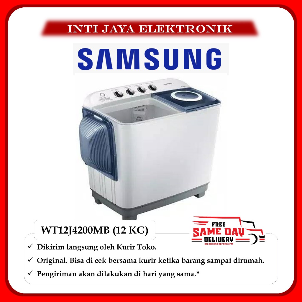 MESIN CUCI SAMSUNG 12 KG WT-12J4200MB DUA TABUNG 12KG WT12J4200MB