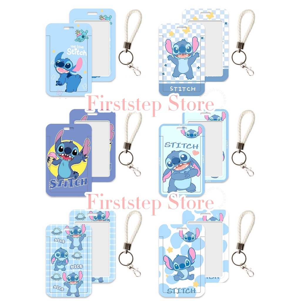 FIRSTSTEP - Stitch  ID Card Holder / Name Tag / Gantungan Kartu Nama / Tali ID Card / Tempat Kartu I