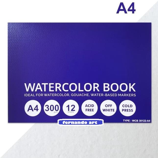 

ART M2J9 Watercolor Book VTec A4 3gsm 12 Sheet Buku Cat Air VTec A4 3gsm 12 Lbr WCB 132A4