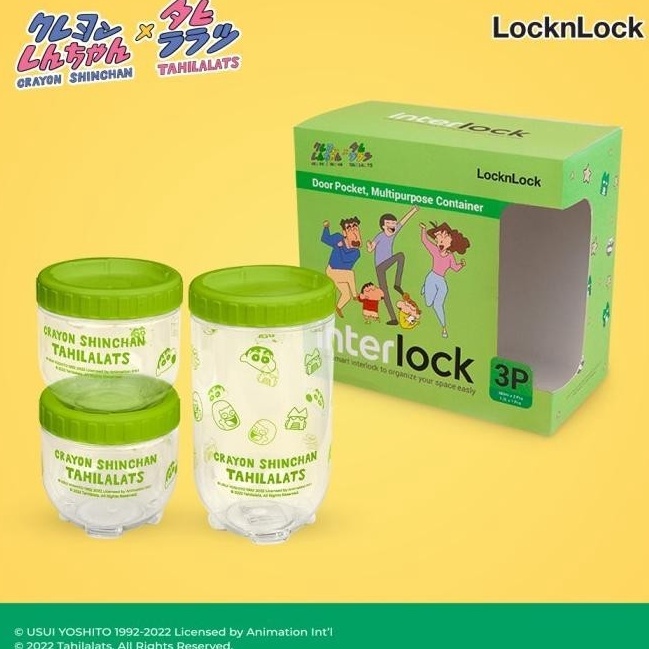 

ART D6H7 Locknlock Giftset Toples Interlock 3P Crayon Shinchan X Tahilalats