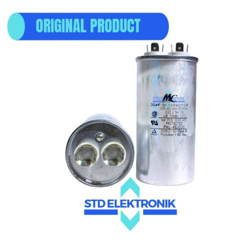 Kapasitor AC 1 PK 30 uf MC - Capasitor MC 30uf untuk AC 1 PK daikin, LG, panasonic, changhong, midea