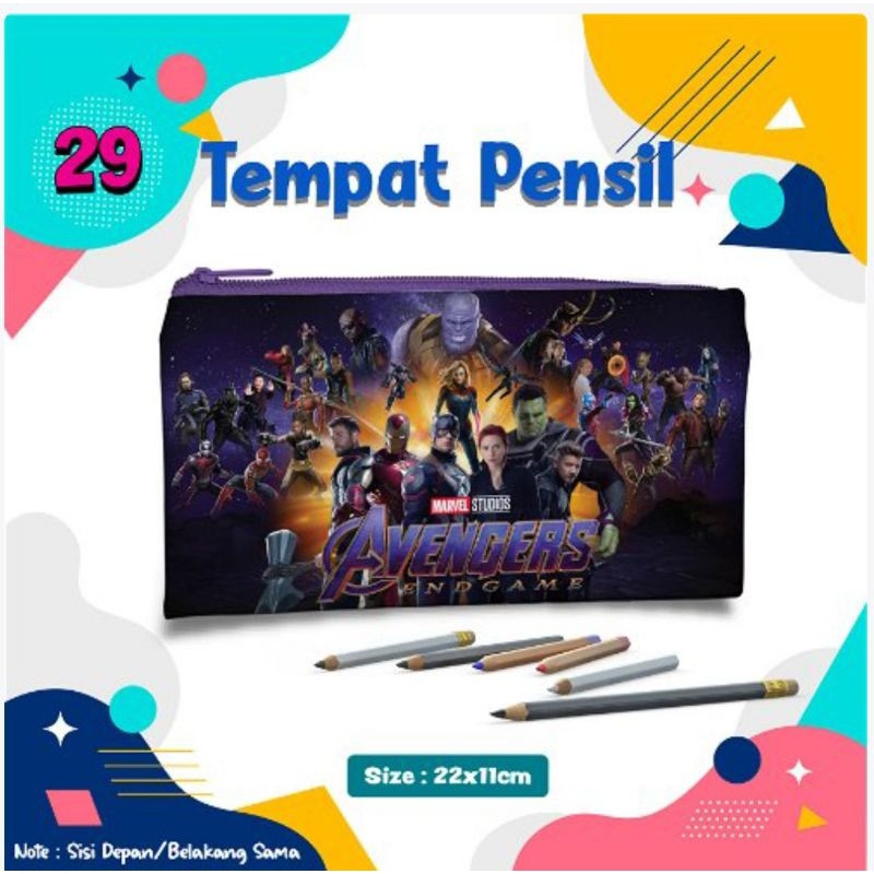 

Tempat pensil/ pouch tempat pensil/ Tempat alat tulis/ pencil case pouch karakter kartun Avengers
