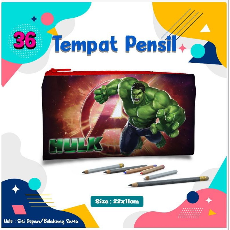 

Tempat pensil/ pouch tempat pensil/ Tempat alat tulis/ pencil case pouch karakter kartun Hulk