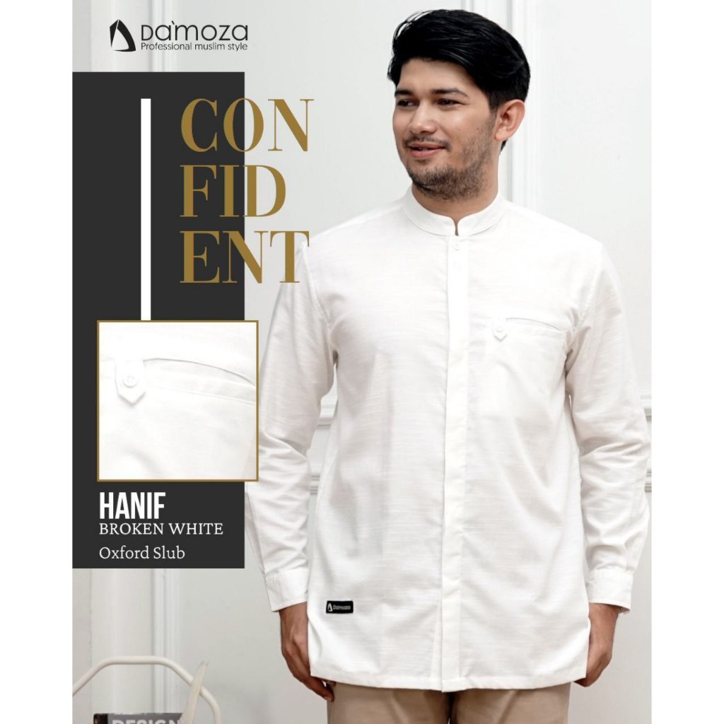 DAMOZA HANIF / KOKO HANIF / KOKO BROKEN WHITE / KOKO PUTIH / KOKO LENGAN PANJANG / KEMEJA