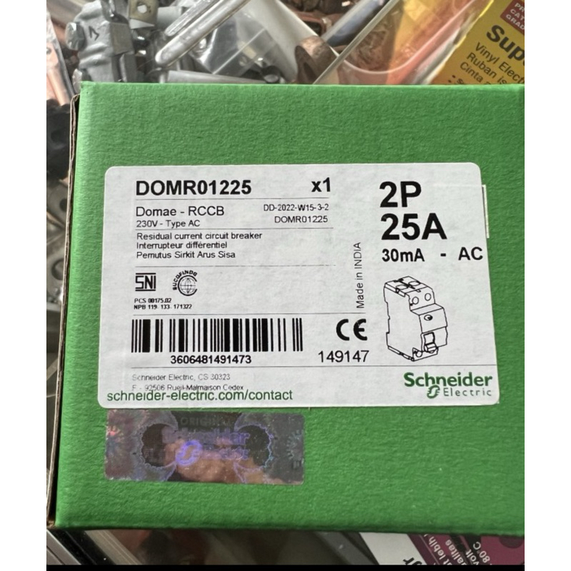 Schneider RCCB / ELCB Domae 1P + N / 1P+N 25A / 25 A 30 mA / 30mA