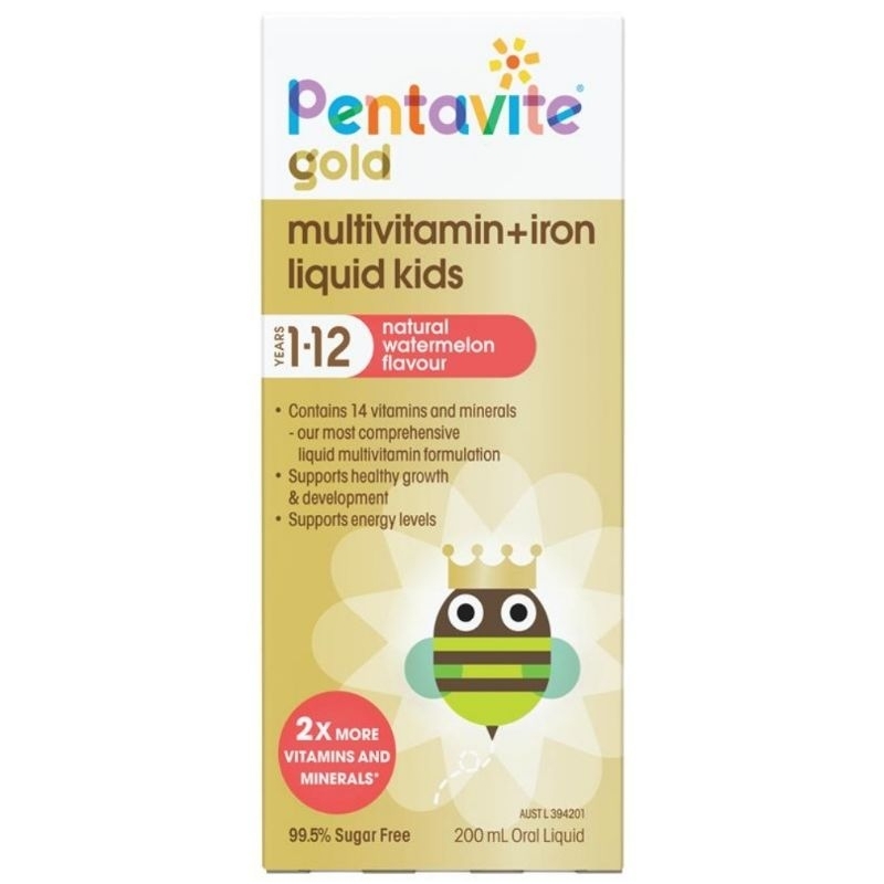 

Pentavite Gold Multivitamin + Iron Liquid Kids 200ml