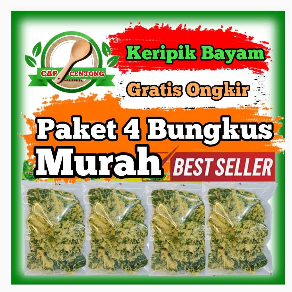 

Paket keripik bayam 4 bungkus / keripik bayam paket / keripik bayam murah / keripik bayam gratis ongkir