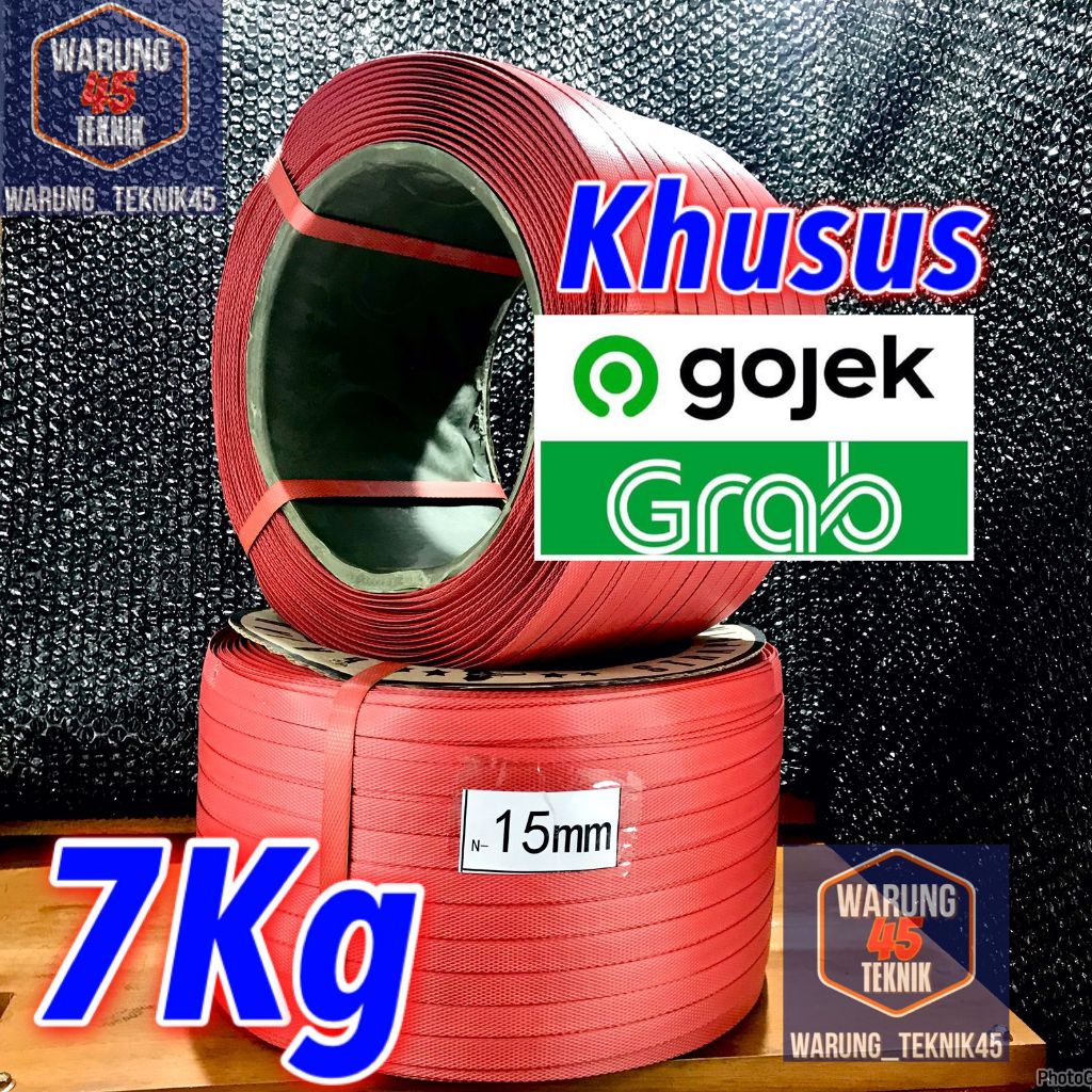 

GOJEK | GRAB | Plastik strapping Straping Band 15 mm Berat 7 kg Tali Merah Straping