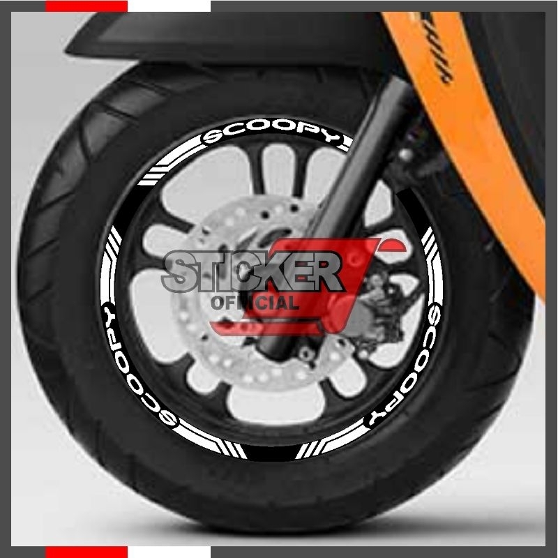 Sticker pelek SCOOPY, sticker velg scoopy 12pcs(2ban/2tire)