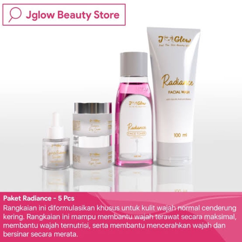 Jglow Skincare Paket Super Whitening Radiance / Skincare Glowing Pencerah Wajah Normal Kusam Bpom