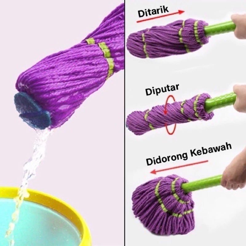 sale [HZ] - Magic Twist Mop / Alat Pel Lantai Praktis Putar Otomatis