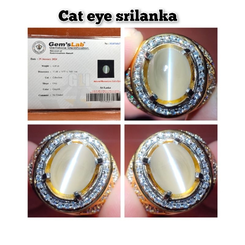 CINCIN BATU PERMATA CAT EYE SRILANKA CEYLON