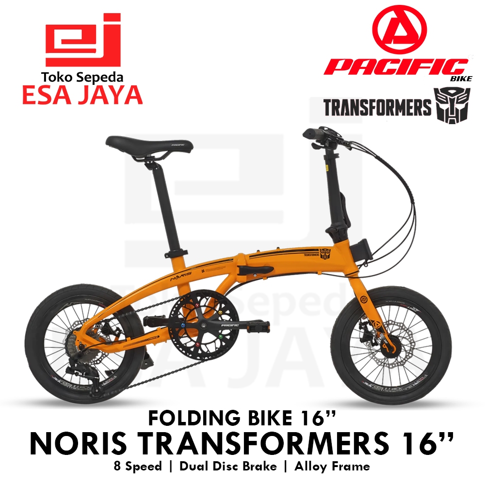 Sepeda Lipat Pacific Noris Transformers 16 inch Alumunium Alloy Folding Bike 16