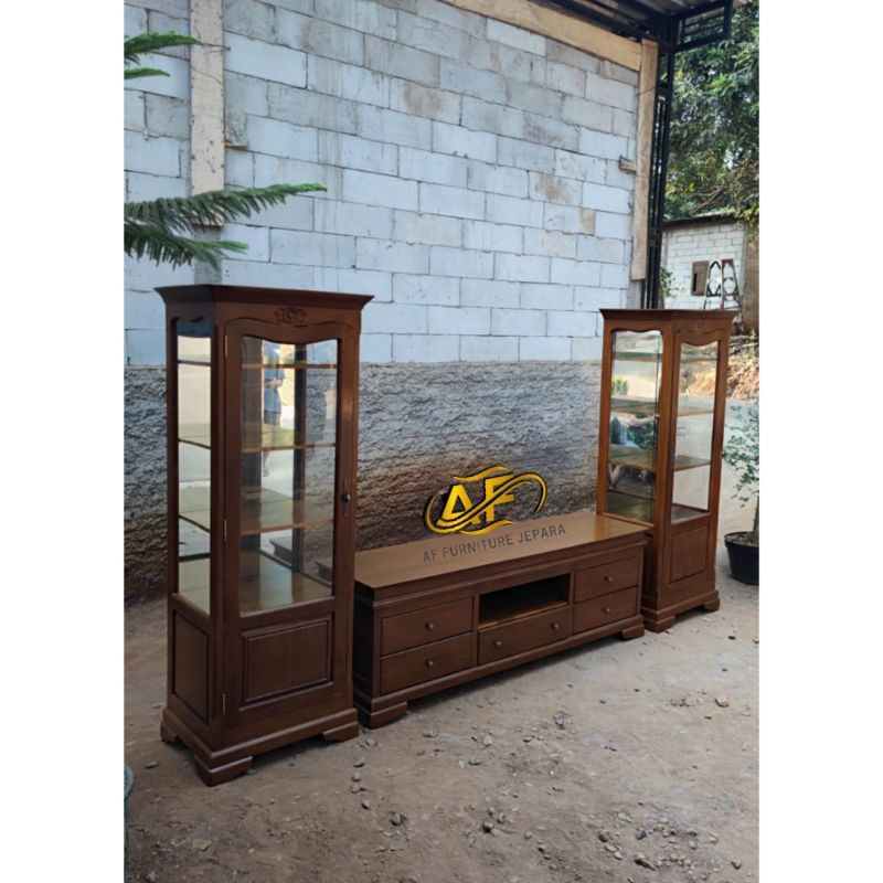 bufet tv minimalis, bufet tv mewah kayu jati, bufet tv