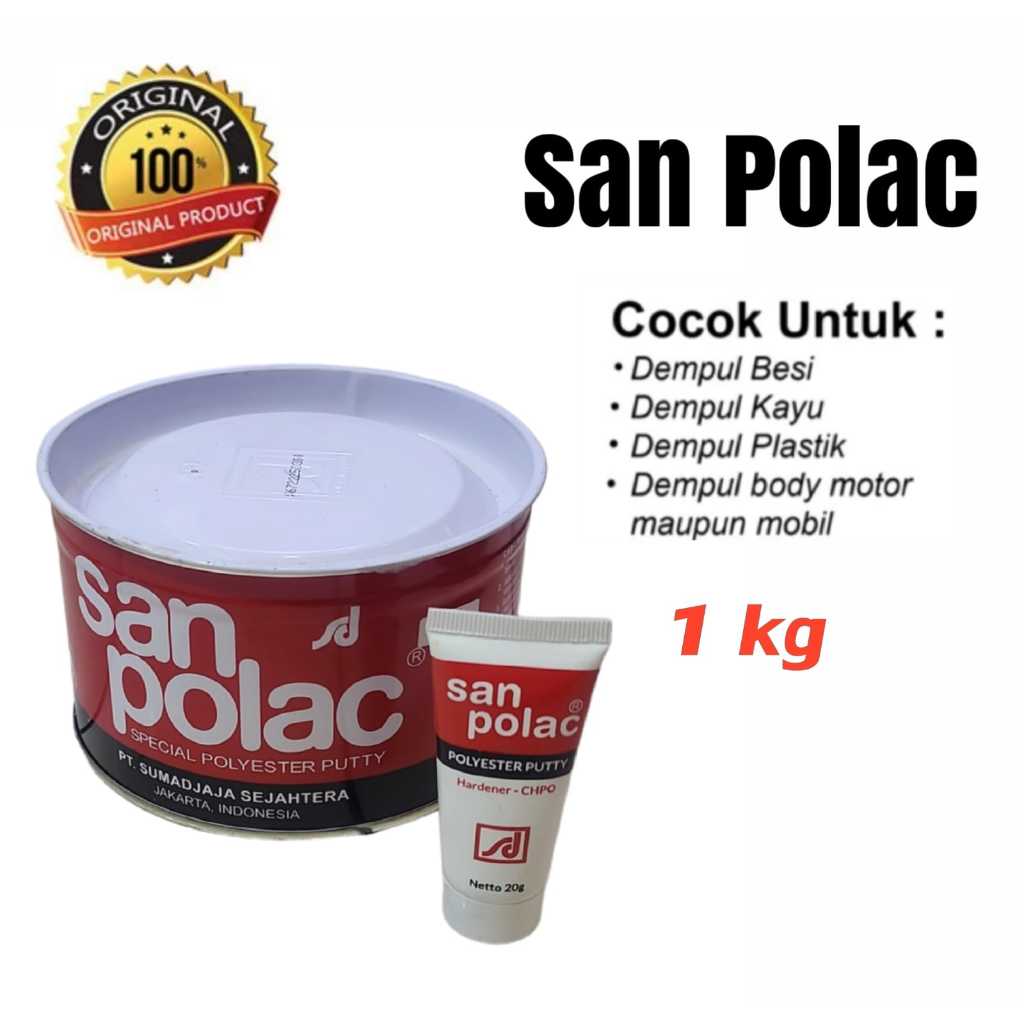 Dempul Sanpolac 1 Kg / Dempul Mobil Dempul Besi + Hardener