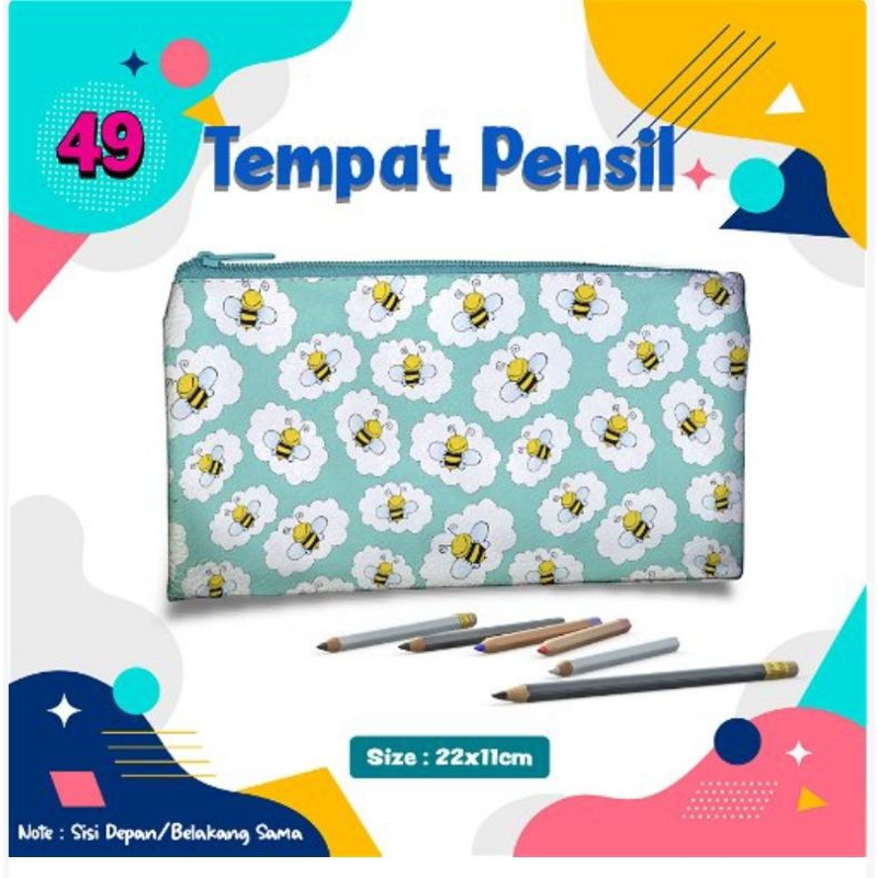 

Tempat pensil/ pouch tempat pensil/ Tempat alat tulis/ pencil case pouch karakter kartun lebah