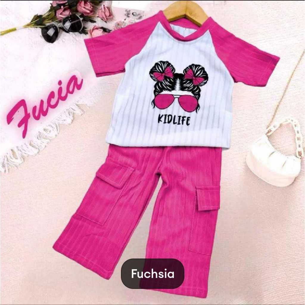 SETELAN ANAK PEREMPUAN VIRAL BAHAN HORNET USIA 1-10 THN