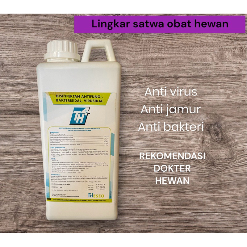 TH4 1 LITER / DESINFEKTAN ANTI JAMUR, ANTIBAKTERI, ANTIVIRUS/ DESINFEKTAN KANDANG/ DESINFEKTAN HEWAN
