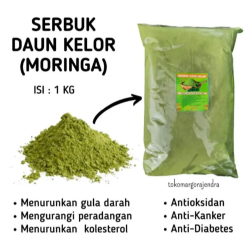 

Bubuk Daun Kelor 1 kg Serbuk Powder Moringa Murni Hijau Murah