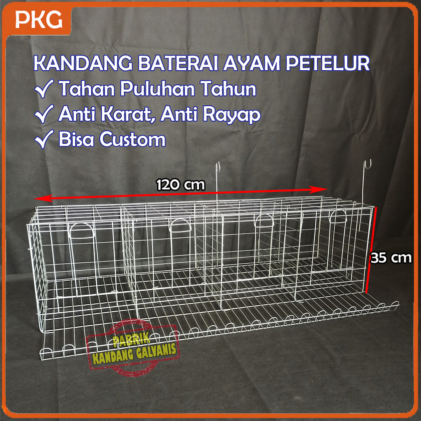 Kandang Baterai Ayam Petelur Besi Galvanis Uk. Small 4 Pintu Isi 8 Ekor | Kurungan Batrei Kawat Galp