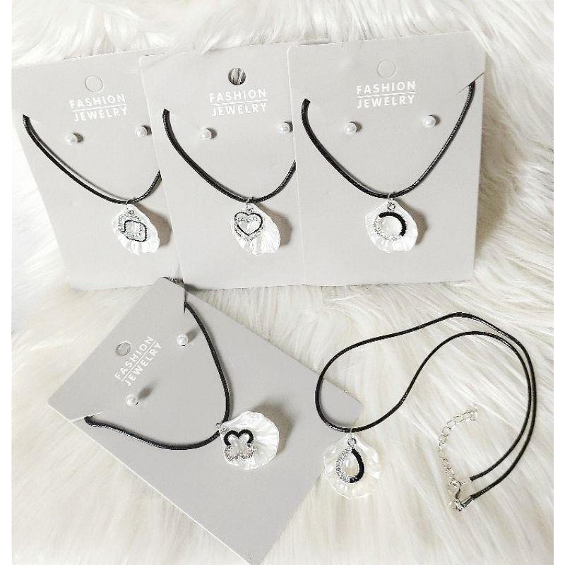 Kalung Choker/Kalung Set Anting/Kalung Tali Hitam/Kalung Wanita