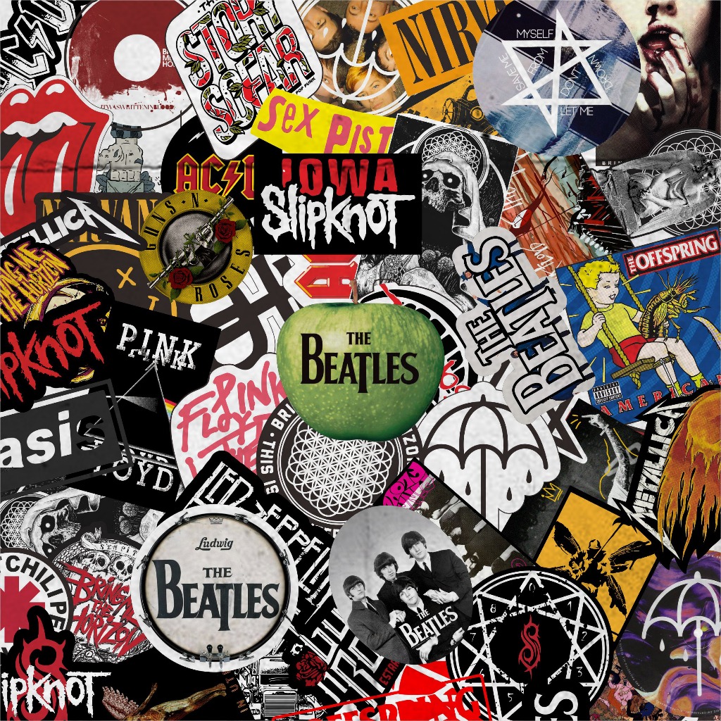 

Stiker Pack Band || BMTH Nirvana Metalica The Bitles Guns And Roses Slipknot AC DC LED Zeppelin