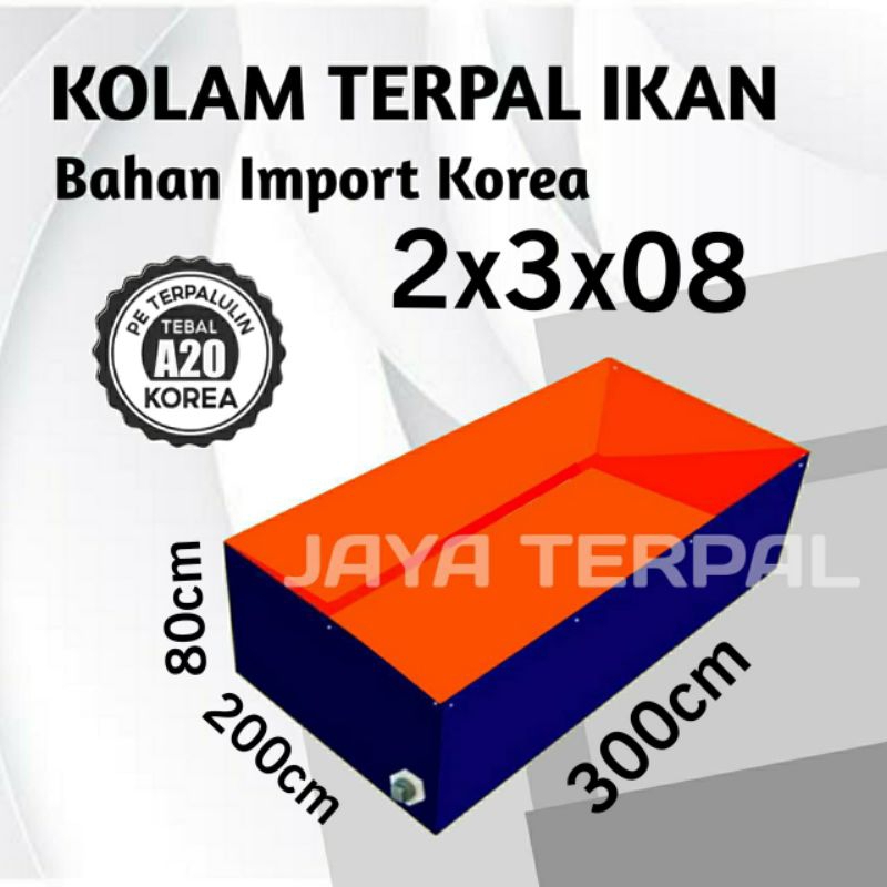 Terpal Kolam Terpal Ikan Kotak A20 korea 300x200x80/200x300x80/3x2x08/2x3x08 Kolam Terpal Bahan Kore