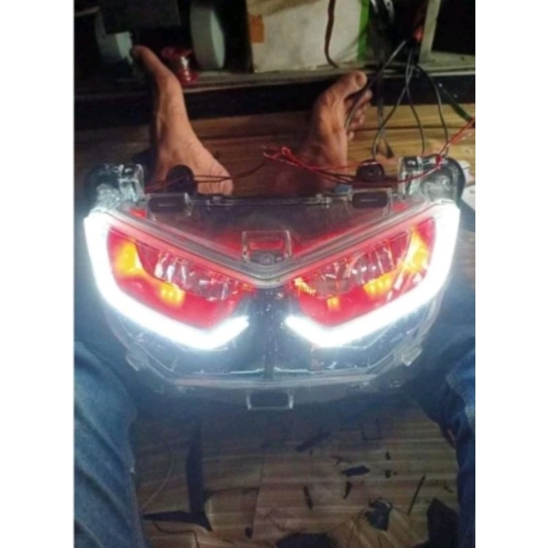 lampu depan motor mobil variasi lampu demon eyes eye beat vario nmax pcx all motor