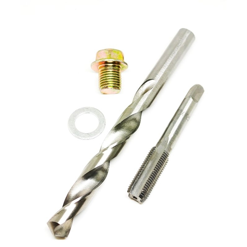 Paket Bor Set Tap M14x1.25 Bor 12.5mm HSS Baut 19 Kunci 17 Drat Halus Set Baut ring almunium
