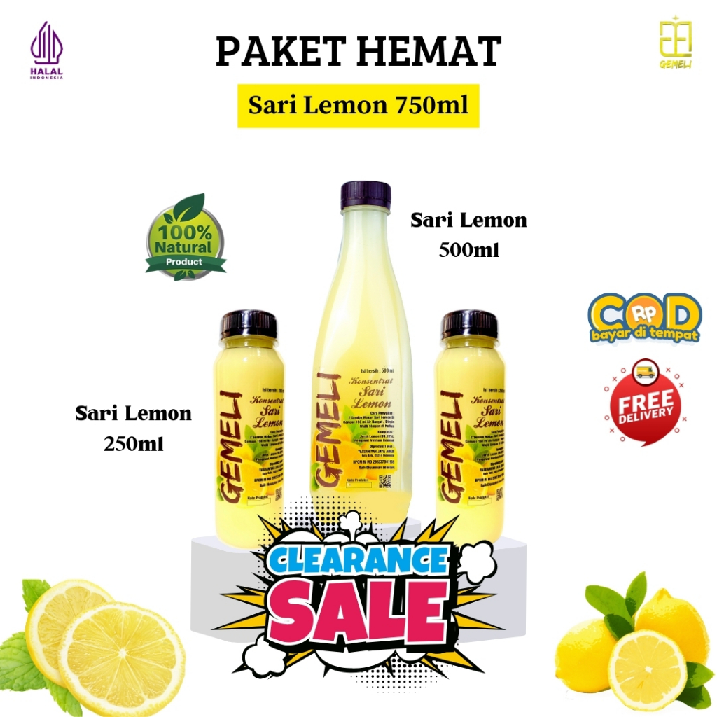 

Gemeli - Sari Lemon Asli Murni BPOM 750ml