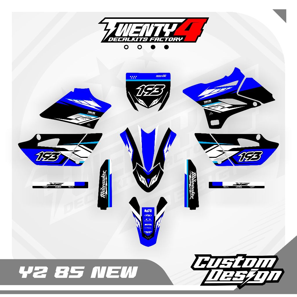 Decal Yz 85 New Biru Hitam - Decal Yz 85 Full Body Bebas Request