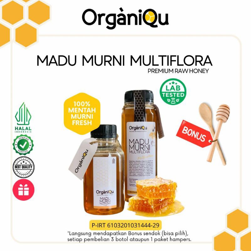 

organiQu raw honey madu multifora pure