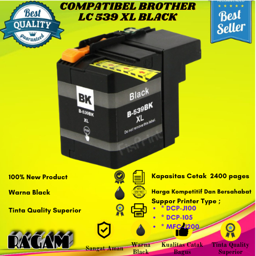 Cartridge Tinta Compatible Brother LC539XL LC 539XL LC535XL LC 535XL - Black