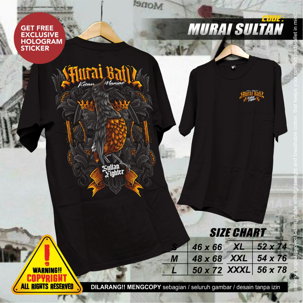 SPTWRKZ  | Murai Sultan | Kaos T-Shirt Burung Kicau Mania Murai Batu Sultan | Kaos Pria Kaos Distro